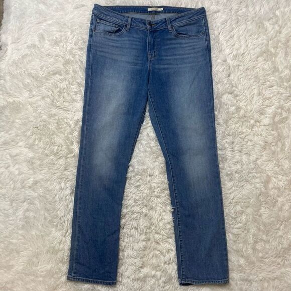 Levis 714 Straight Jeans Womens Size 32x32 Mid Rise Medium Blue Denim - Picture 1 of 11